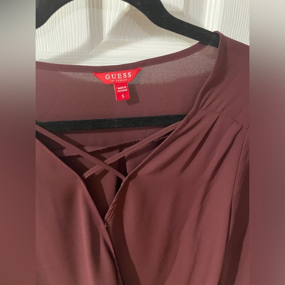 GUESS Burgundy Top Size S - Picture 2 of 8